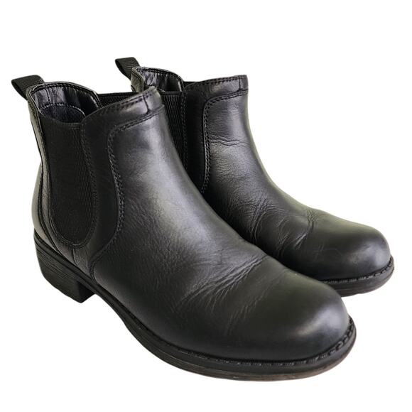 Eastland Womens Double Up Chelsea Ankle Boot Size 6.5 Black Leather Biker Moto - Picture 1 of 11